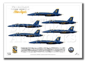 F/A-18E Blue Angels 75th Anniv. 6機ver  （A4サイズ Prints)