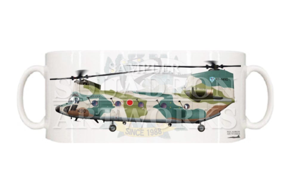 マグカップ　CH-47J　入間ヘリコプター空輸隊　"47-4490"