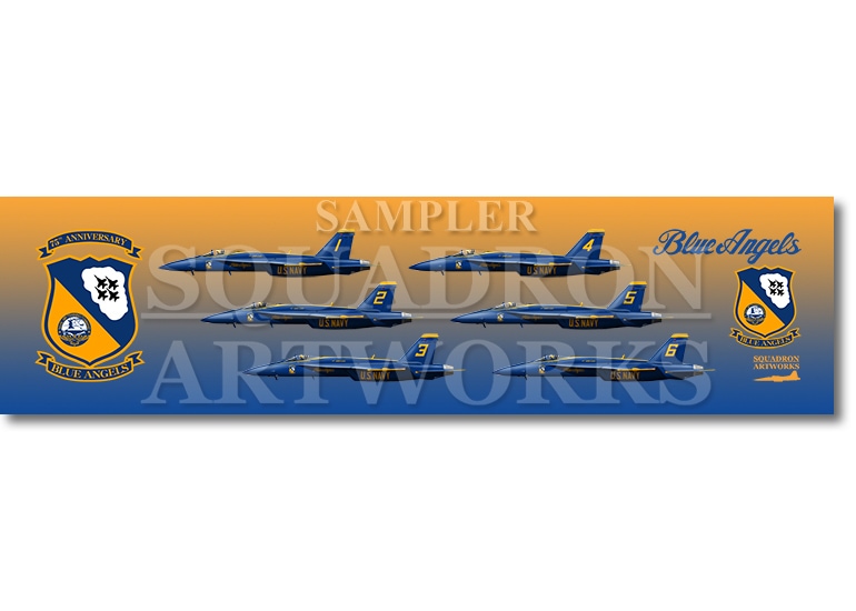 涼感クールマフラータオル　F/A-18E Blue Angels 75th Anniv. 6機ver