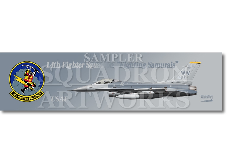 【ステッカー】　F-16C　14th FS　“90-0825”