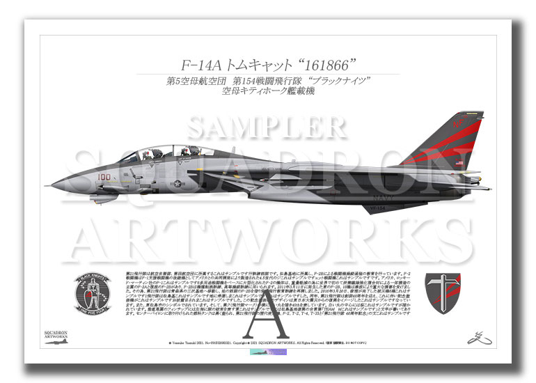 F-14A トムキャット VF-154 ブラックナイツ 2003 Showbird “161866” （A2サイズ Prints)