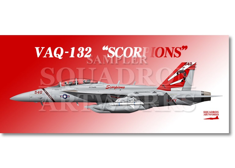 フェイスタオル EA-18G グラウラー VAQ-132 “スコーピオンズ” 2021 Showbird “168251”
