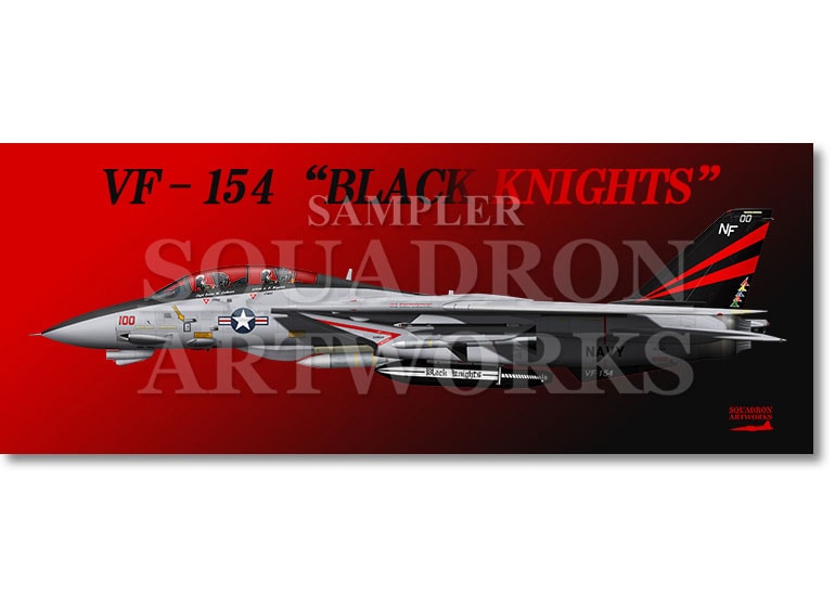 フェイスタオル F-14A トムキャット VF-154 ブラックナイツ 1995 Showbird “161621”