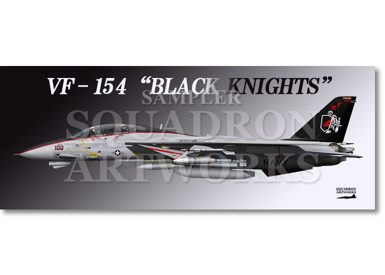 フェイスタオル F-14A トムキャット VF-154 ブラックナイツ 2000 Showbird “161621”