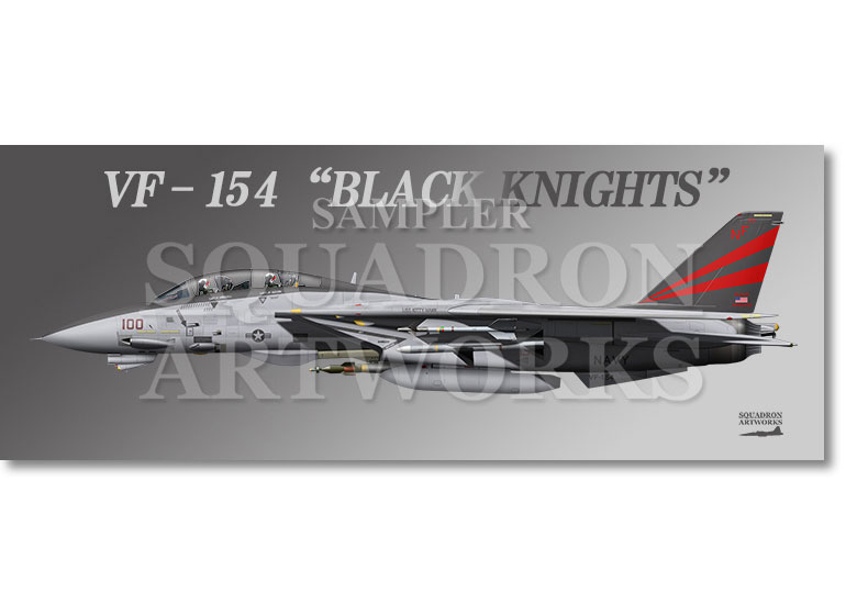 フェイスタオル F-14A トムキャット VF-154 ブラックナイツ 2003 Showbird “161866”