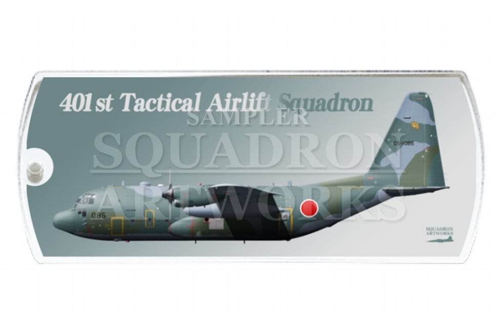 ドッグタグキーホルダー　C-130H　第401飛行隊　“05-1085”
