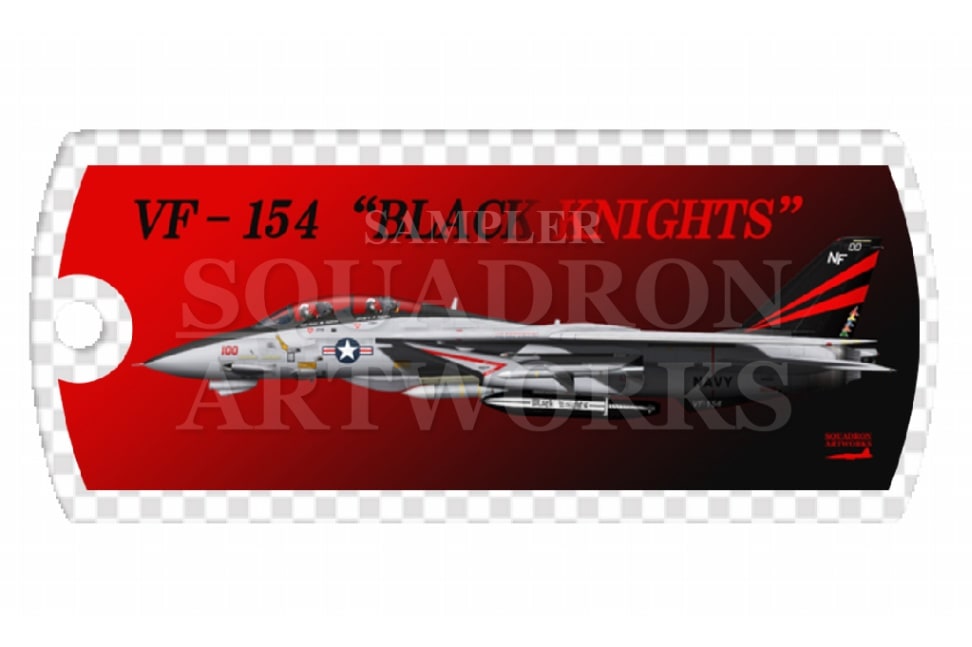 ドッグタグキーホルダー　F-14A トムキャット VF-154 ブラックナイツ 1995 Showbird