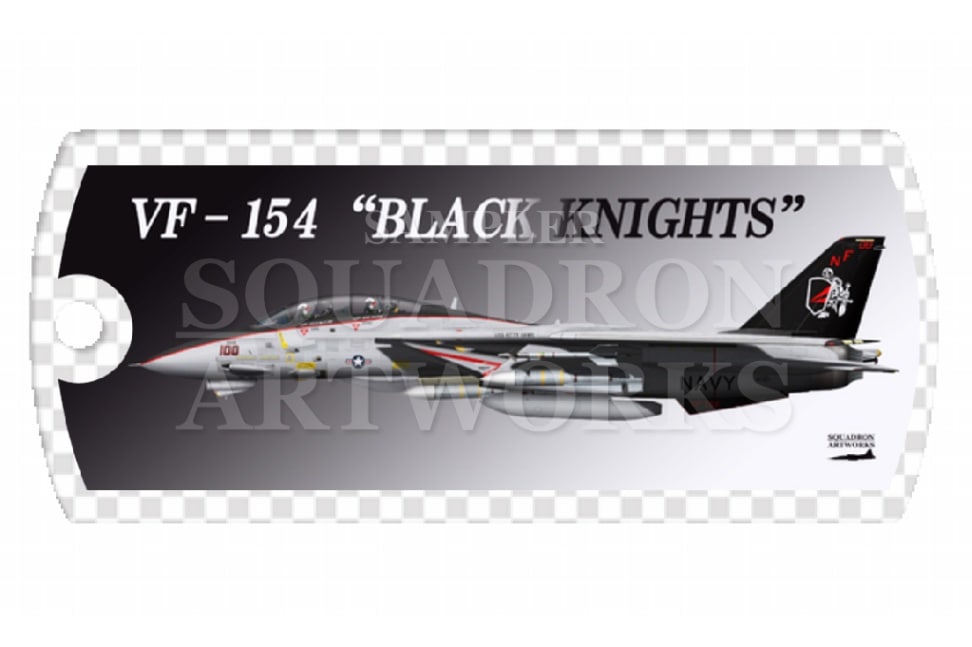 ドッグタグキーホルダー　F-14A トムキャット VF-154 ブラックナイツ 2000 Showbird