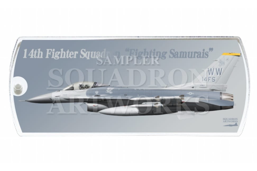 ドッグタグキーホルダー　F-16C　14th FS　“90-0825”