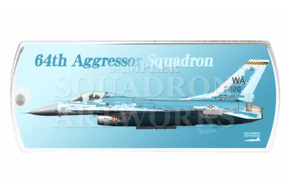 ドッグタグキーホルダー　F-16C　64th Aggressor Squadron　“84-1220”