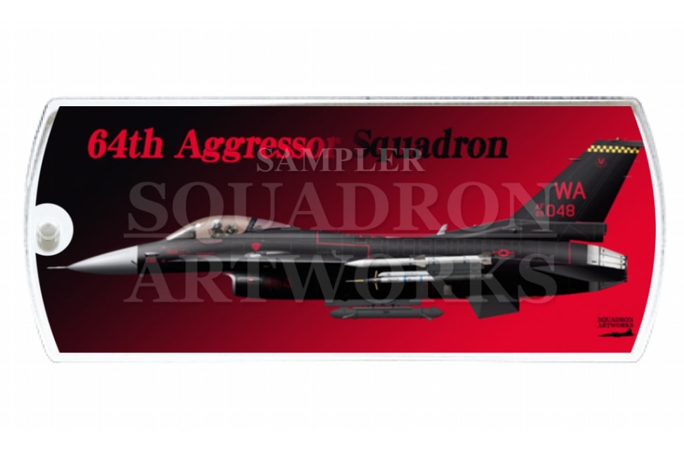 ドッグタグキーホルダー　F-16C　64th Aggressor Squadron　“89-2048”