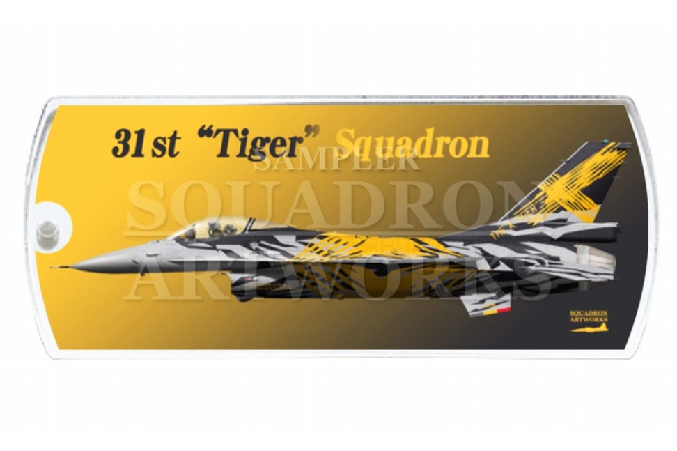 ドッグタグキーホルダー　F-16A 31st "Tiger" Squadron 70th Years