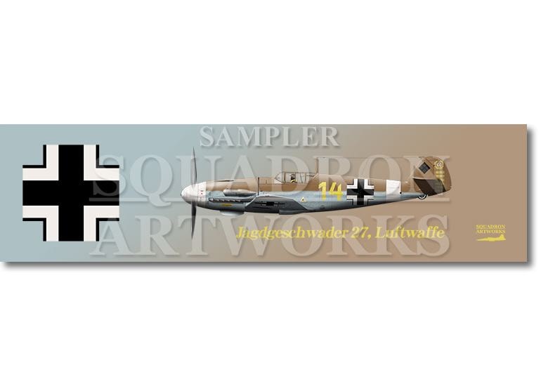 涼感クールマフラータオル メッサーシュミット Bf 109 F4/Trop JG27 “Yellow-14”