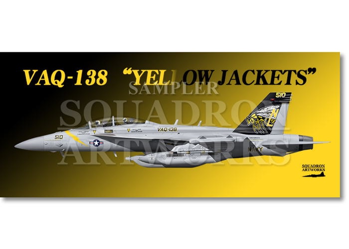 フェイスタオル  EA-18G グラウラー VAQ-138 “Yellow Jackets” 2022 Showbird