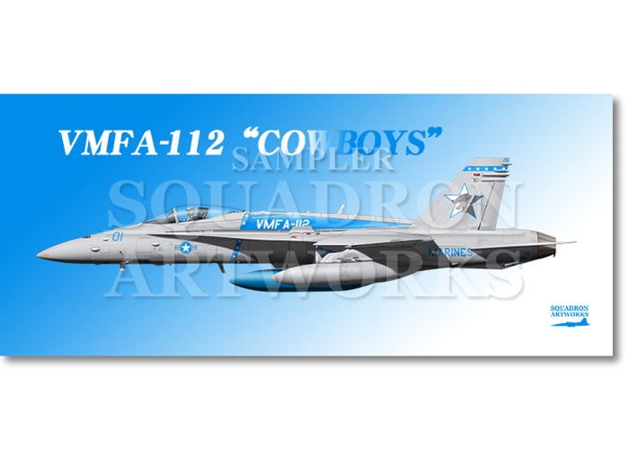 フェイスタオル  F/A-18C ホーネット VMFA-112 “Cowboys” 163702