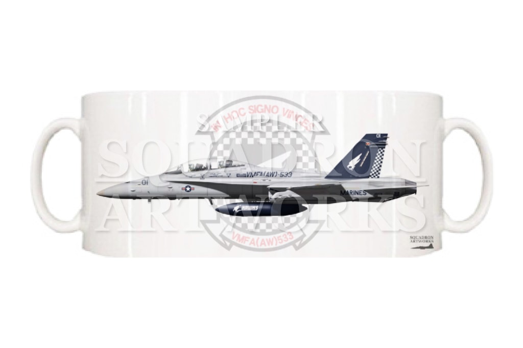 マグカップ　F/A-18D ホーネット VMFA(AW)-533 “Hawks” 165531
