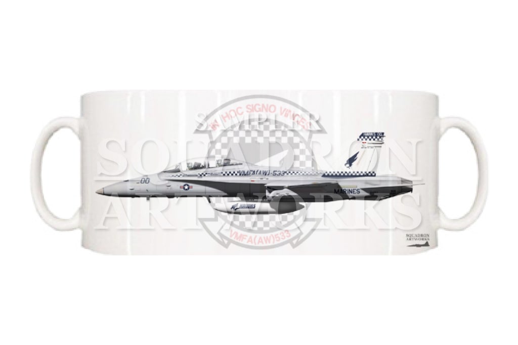 マグカップ　F/A-18D ホーネット VMFA(AW)-533 “Hawks” 164957