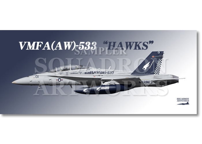 フェイスタオル  F/A-18D ホーネット VMFA(AW)-533 “Hawks” 165531