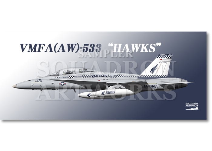 フェイスタオル  F/A-18D ホーネット VMFA(AW)-533 “Hawks” 164957
