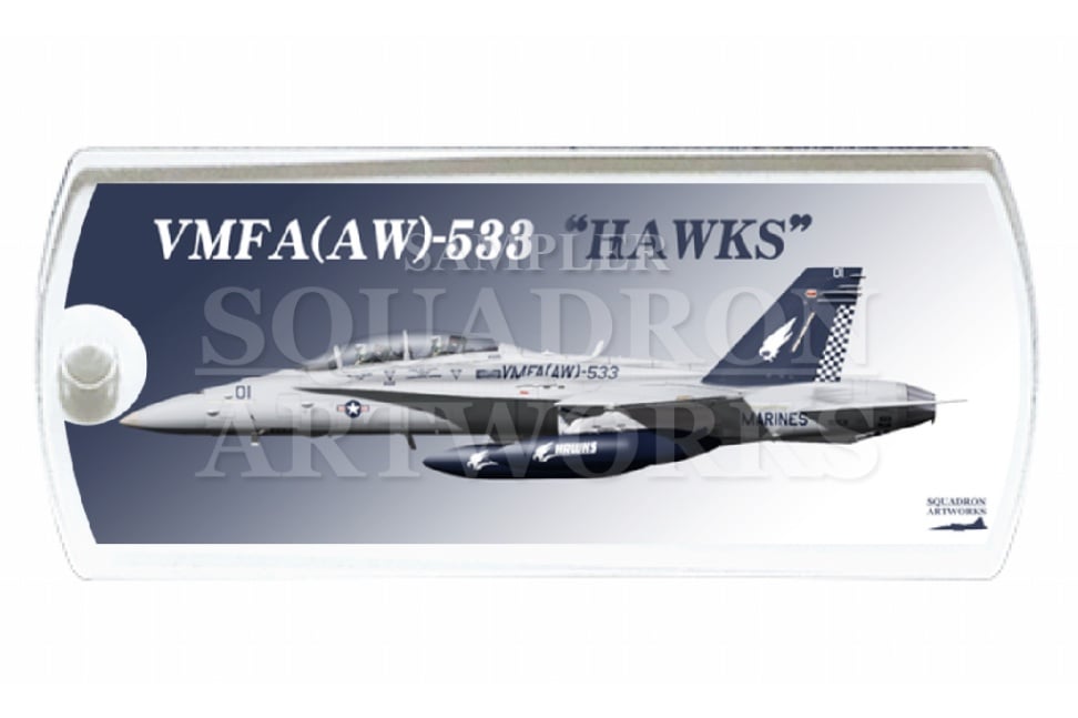 ドッグタグキーホルダー　F/A-18D ホーネット VMFA(AW)-533 “Hawks” 165531