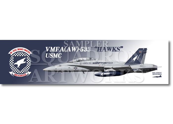 【ステッカー】　F/A-18D ホーネット VMFA(AW)-533 “Hawks” 165531