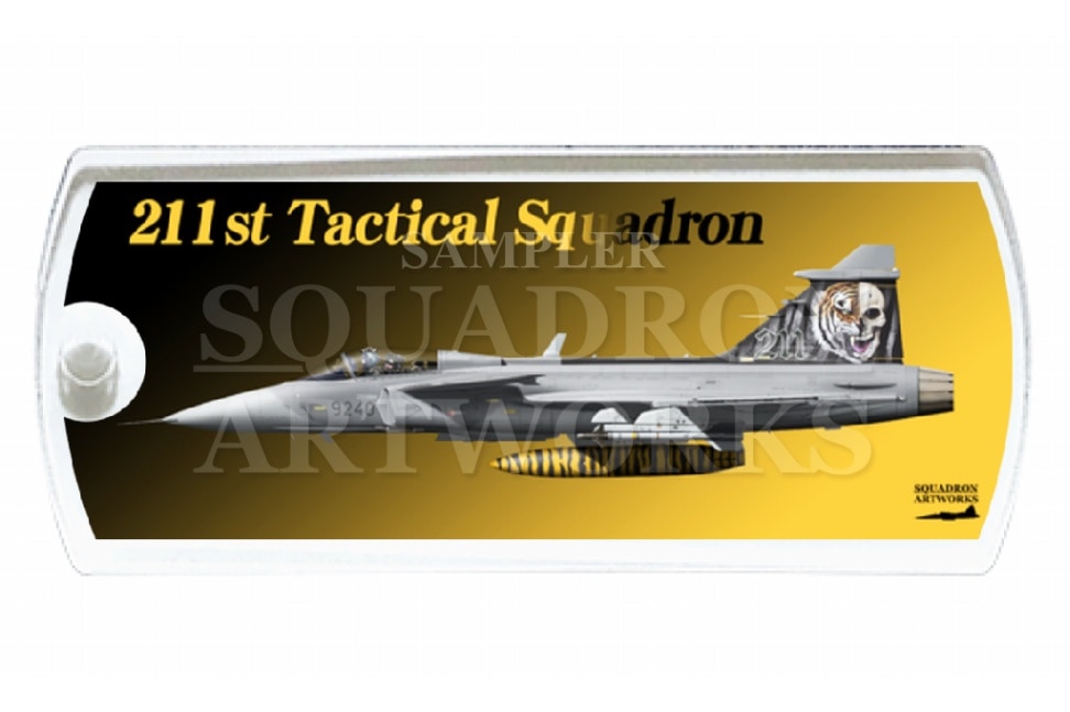 ドッグタグキーホルダー　SAAB 39 グリペン チェコ空軍 211st Squadron “39240” Skull 2014