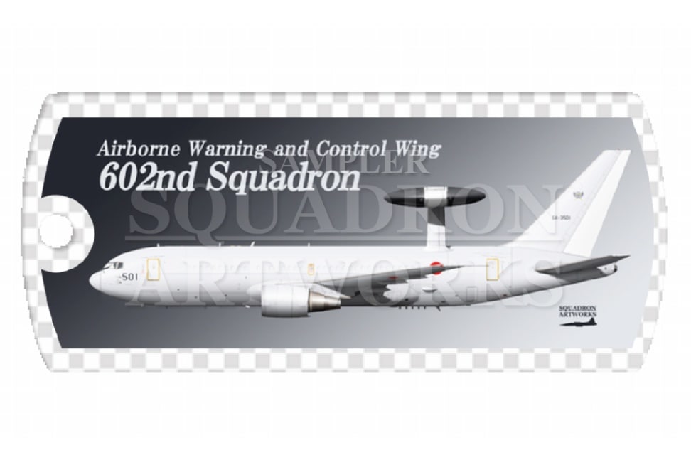 ドッグタグキーホルダー　 E-767　AWACS　第602飛行隊　"64-3501"