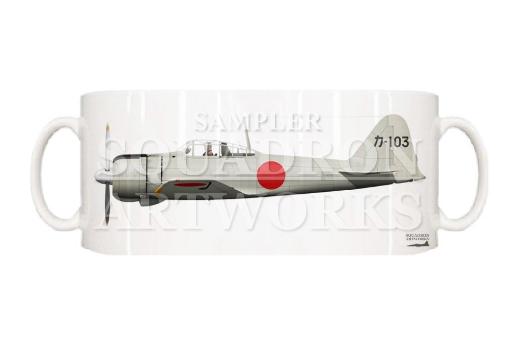 マグカップ　三菱 A6M2 零式艦上戦闘機 二一型 霞ヶ浦海軍航空隊 “カ-103”