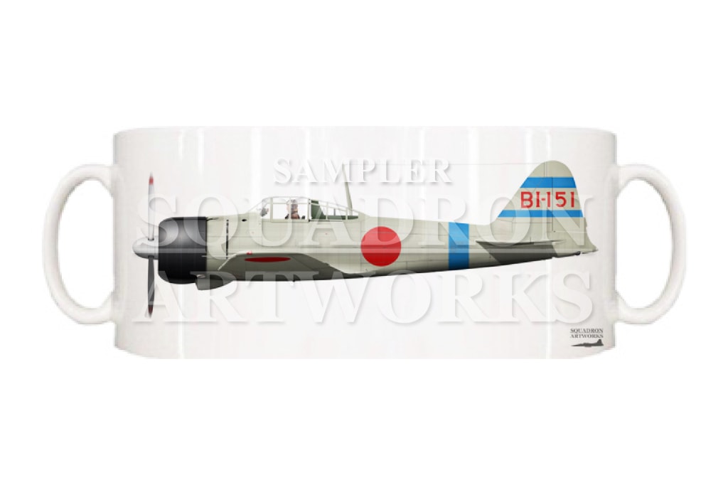マグカップ　三菱 A6M2 零式艦上戦闘機 二一型 蒼龍戦闘機隊 “BⅠ-151”
