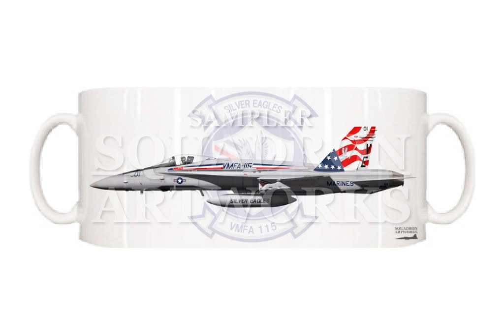 マグカップ　F/A-18C ホーネット VMFA-115 “Silver Eagles” 165214