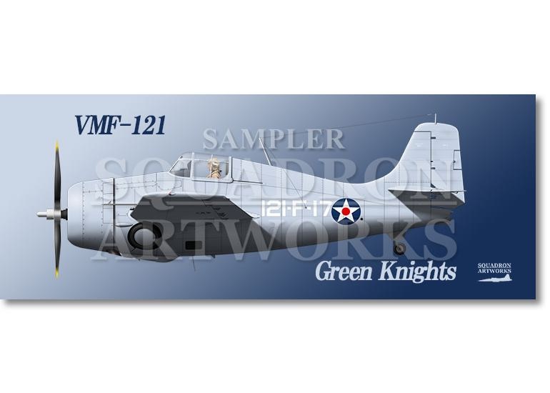 フェイスタオル  グラマン F4F-3 ワイルドキャット VMF-121 Green Knights “F-17”