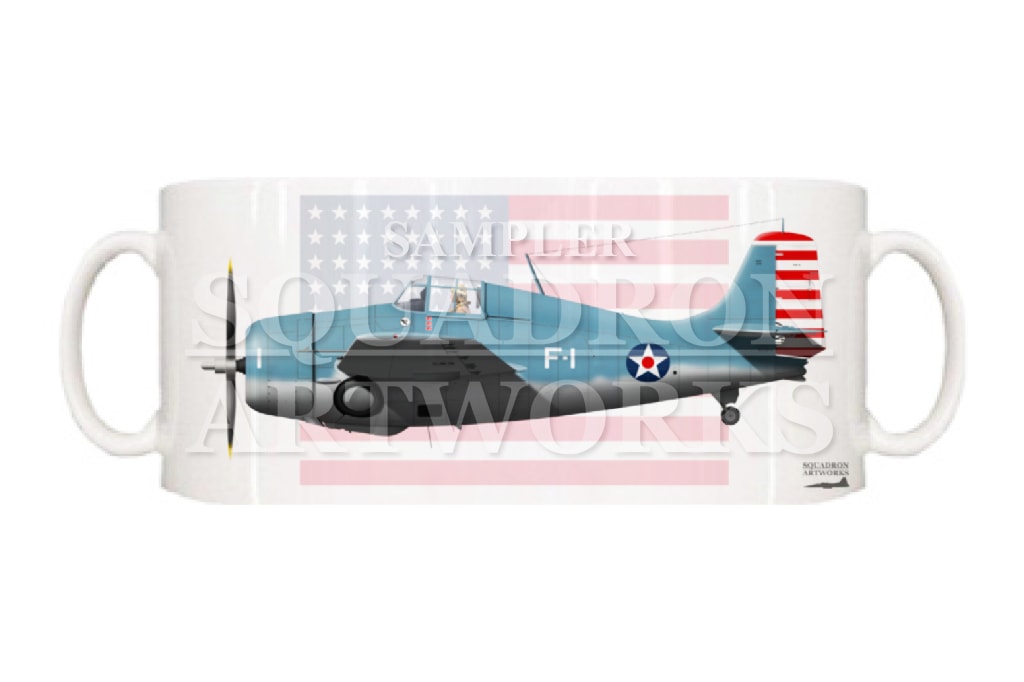 マグカップ　グラマン F4F-3 ワイルドキャット USN VF-3 Felix “F-1”
