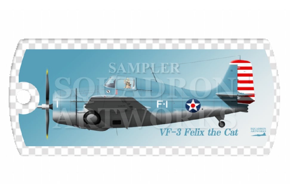 ドッグタグキーホルダー　グラマン F4F-3 ワイルドキャット USN VF-3 Felix “F-1”