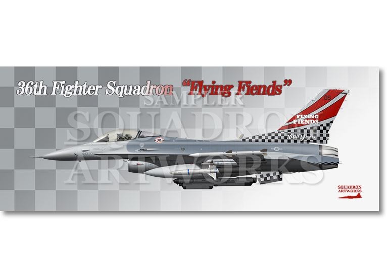 フェイスタオル  F-16C　36th FS　FLYING FIENDS　100th Anniv　“89-2043”