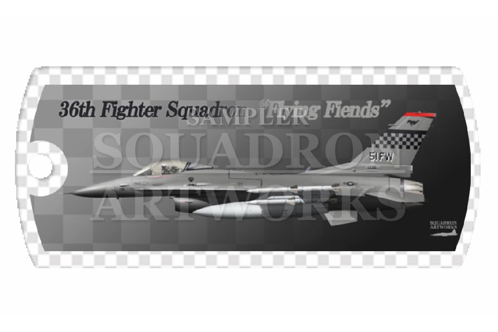 ドッグタグキーホルダー　F-16C　36th FS　FLYING FIENDS　“89-2136”