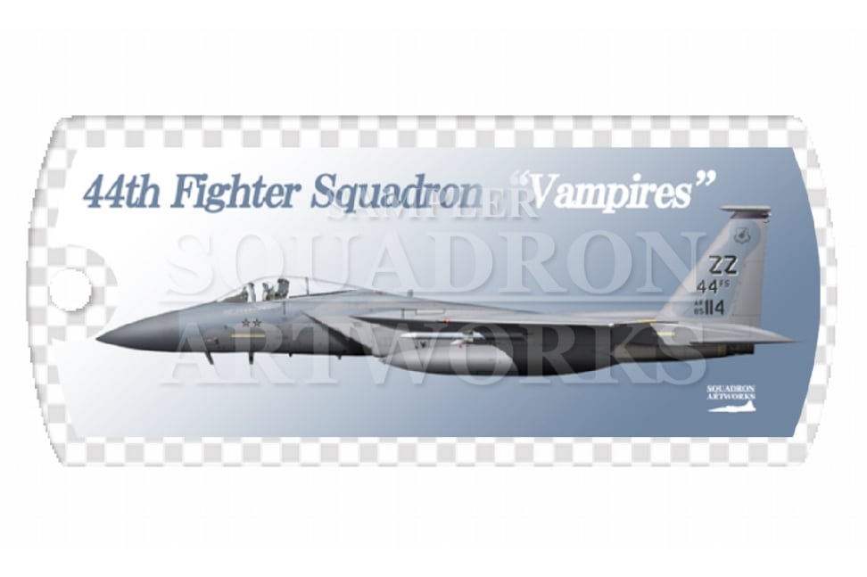 ドッグタグキーホルダー　 F-15C　Eagle　44th FS　Vampires　☆☆　“85-0114”