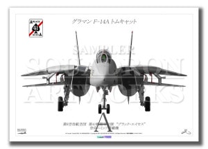 ��Front View�� F-14A �ȥ७��å� VF-41 ��BLACK ACES 112�� (A4)