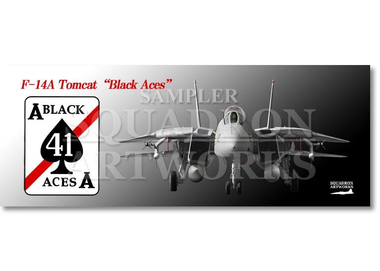 フェイスタオル  “Front View” F-14A トムキャット VF-41 “BLACK ACES 112”