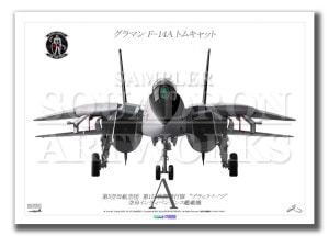 Front View F-14A ȥ७å VF-154 Black Knights 100 (A3)