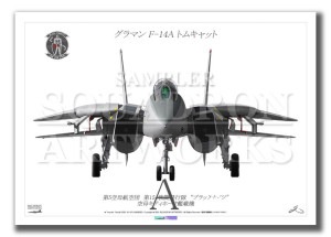 ��Front View�� F-14A �ȥ७��å� VF-154 ��Black Knights 101�� (A4)