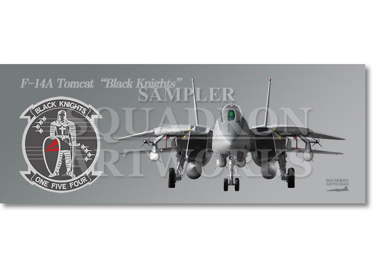 フェイスタオル  “Front View” F-14A トムキャット VF-154 “Black Knights 101”