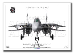 Front View F-14A ȥ७å VF-154 Black Knights 111 (A3)