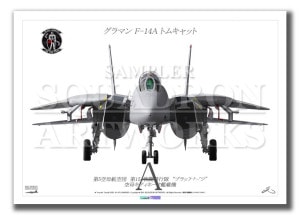 ��Front View�� F-14A �ȥ७��å� VF-154 ��Black Knights 111�� (A4)