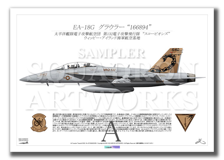EA-18G グラウラー VAQ-132 “スコーピオンズ” 2011 Showbird “166894” (A2 Size Prints)