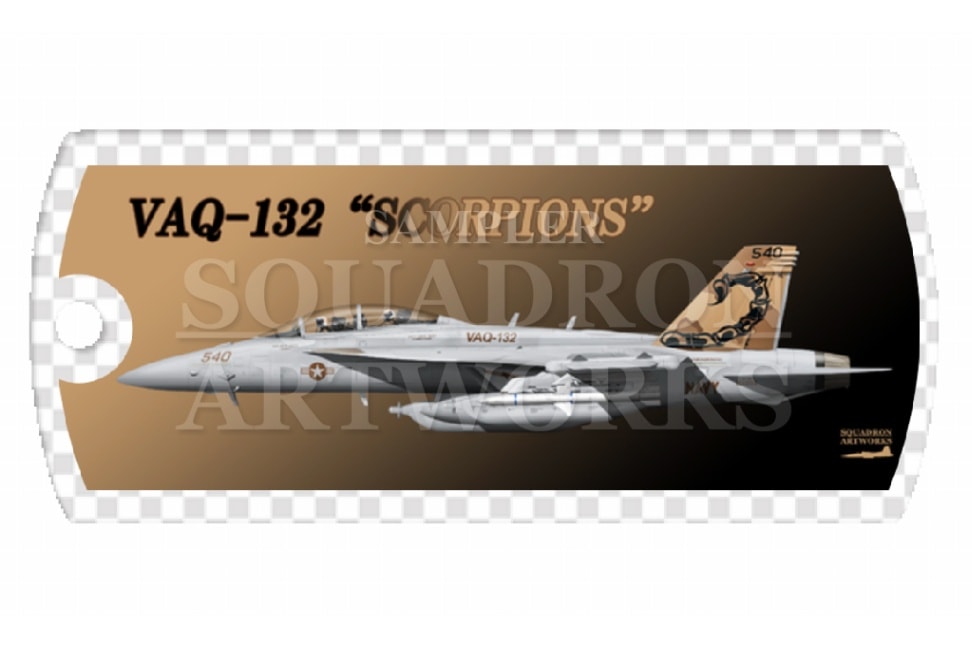 ドッグタグキーホルダー　EA-18G グラウラー VAQ-132 “スコーピオンズ” 2011 Showbird “166894”