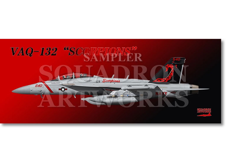 フェイスタオル　EA-18G グラウラー VAQ-132 “スコーピオンズ” 2023 Showbird “166858”