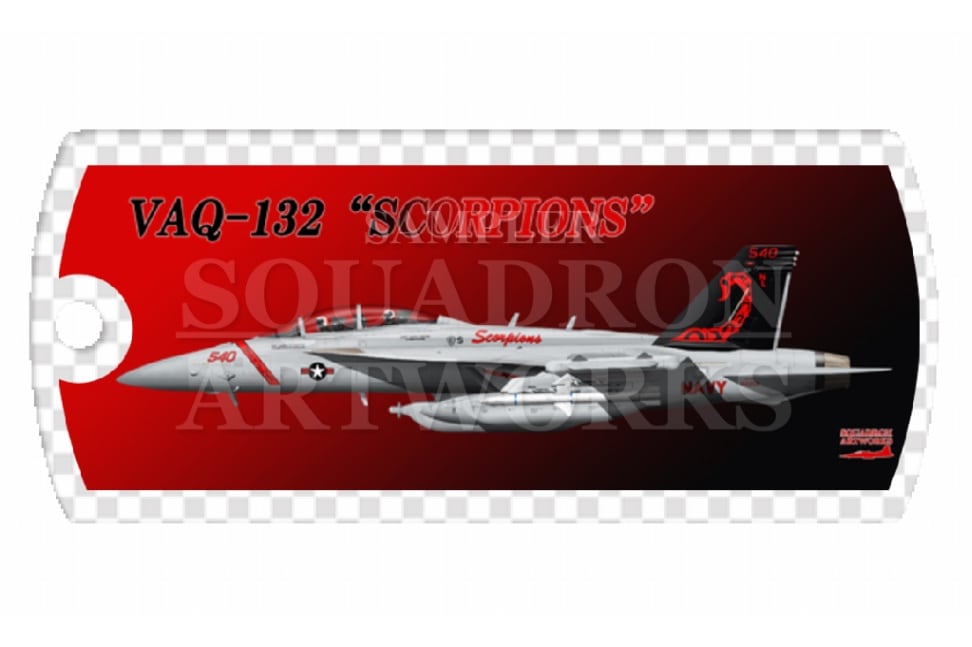 ドッグタグキーホルダー　EA-18G グラウラー VAQ-132 “スコーピオンズ” 2023 Showbird “166858”