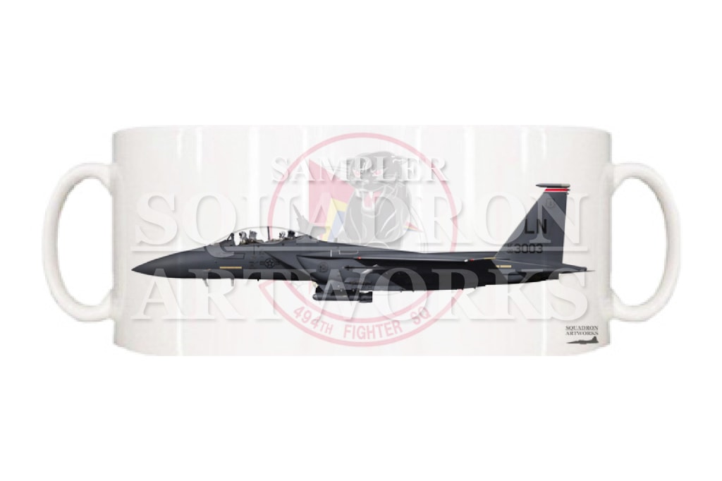 マグカップ　F-15E　Strike Eagle　494th FS　Panthers　“00-3003”