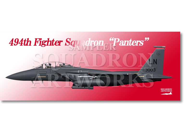フェイスタオル　F-15E　Strike Eagle　494th FS　Panthers　“00-3003”