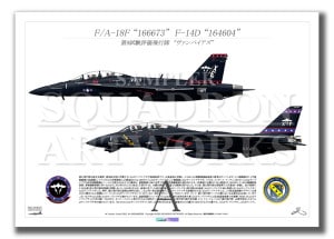 VX-9 Vampires Vandy 1 F-14D, F/A-18F  2ver  A2 Print)